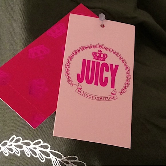 🆕🔥JUICY COUTURE GORGEOUS OLIVE GREEN&SILVER JC EMBLEM LONGSLEEVE SHIRT NWT!! - Picture 4 of 5